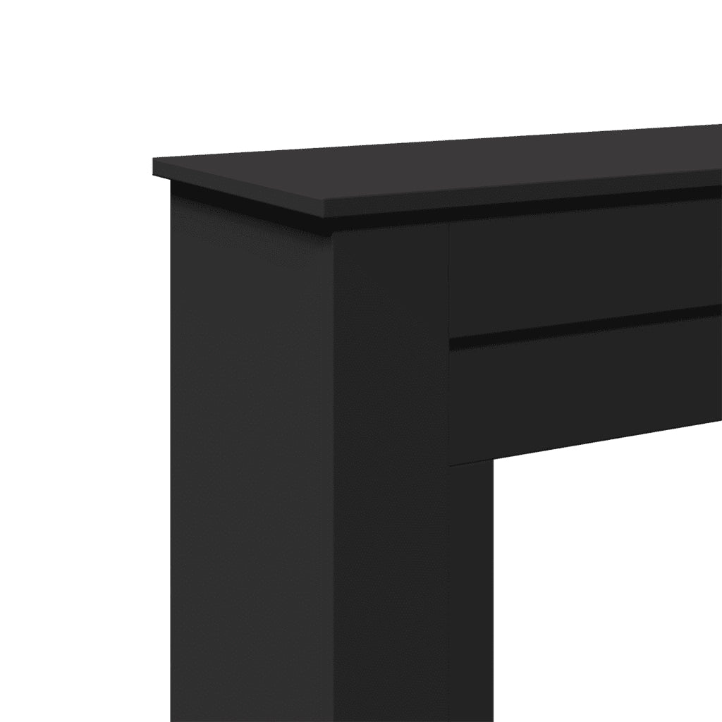 Cornice per Camino Nera 90x30x90 cm in Truciolato CFW9713435