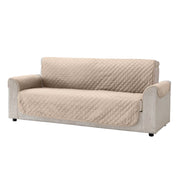 Copridivano Con Braccioli Antimacchia Trapuntato Protettore Impermeabile Salvadivano Idrorepellente Imbottito Con Elastico Antiscivolo Beige - Divano 4 posti
