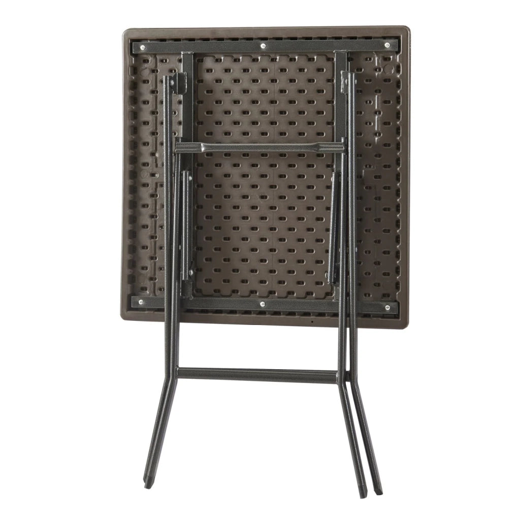 Tavolo da campeggio pieghevole 62 x 62 x 73 cm effetto legno marrone scuro 03_0010999