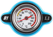 Termometro di Raffreddamento in Alluminio - Libero da Vapore - Misuratore di Temperatura - Gomma di Ricambio in Silicone - Sostituzione Professionale - 1.1 bar di Pressione - Copertura del Radiatore