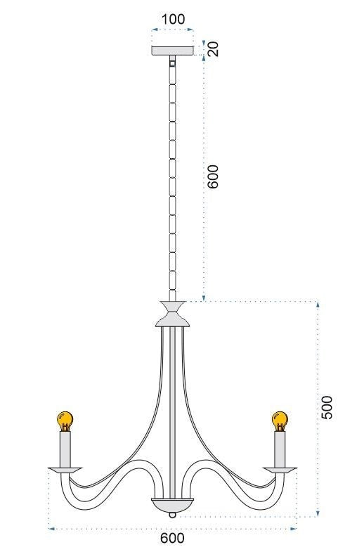 Lampada Da Soffitto Pensile Rustica APP648-8CP Nera
