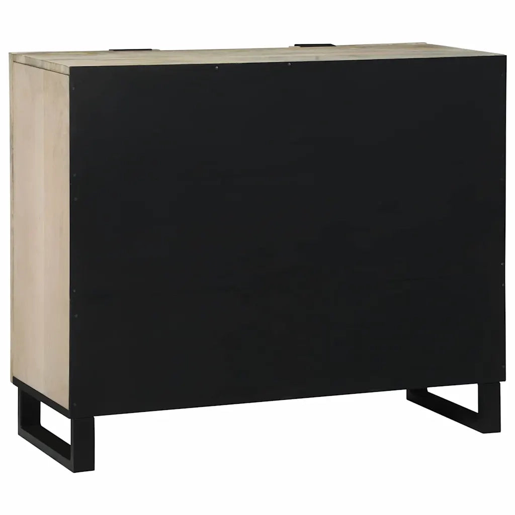 vidaXL Sideboard Bianco 90 x 33 x 75 cm legno massello di mango