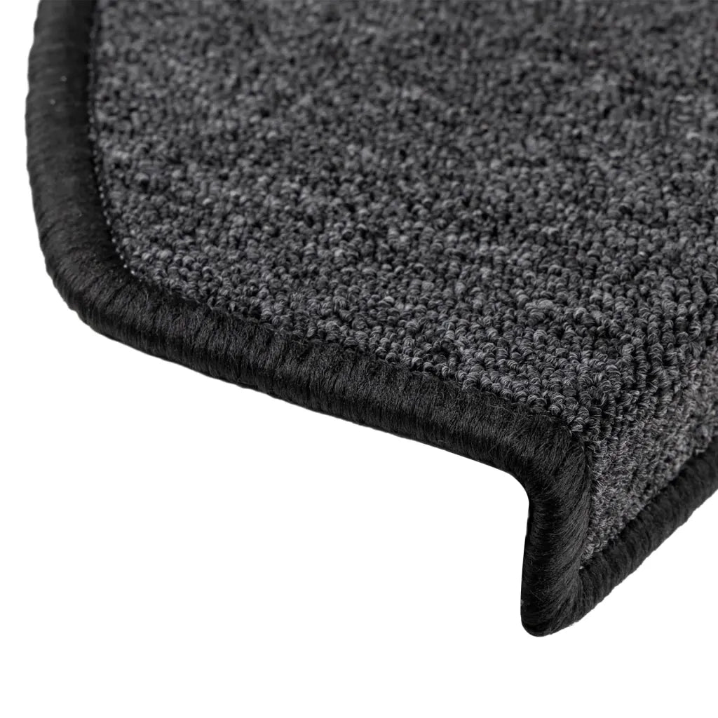 Tappetini per scale 15 pz 65x24x4 cm Antracite Semicircolari Grandi 133884