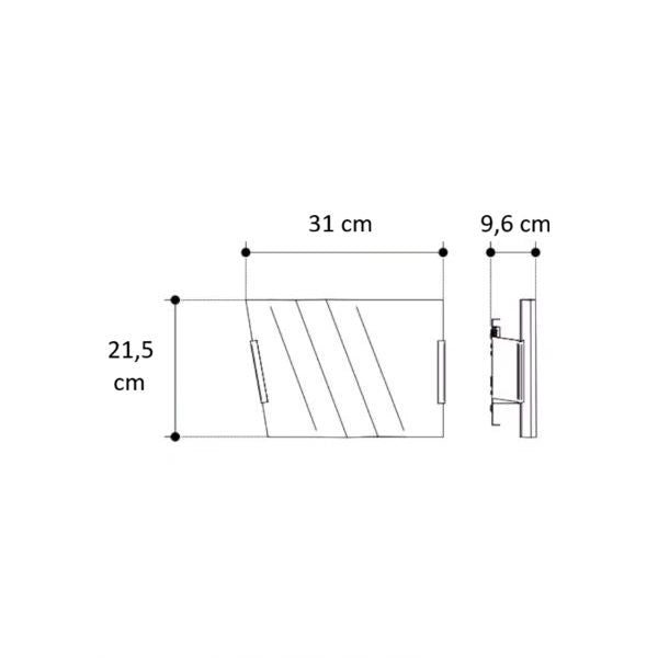 APPLIQUE DA PARETE IN VETRO SATINATO BIANCO 1XE27 ONDA FAN EUROPE