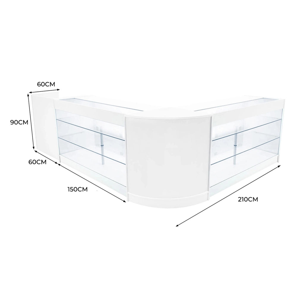 Set Banconi LED Bianco Aries K1500 CM60 TB60 Vetrina Negozio con Serratura