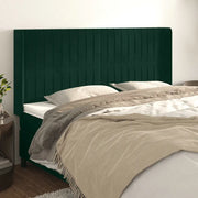 Testiera ad Orecchio Verde Scuro 203x16x118/128 cm in Velluto cod mxl 48091