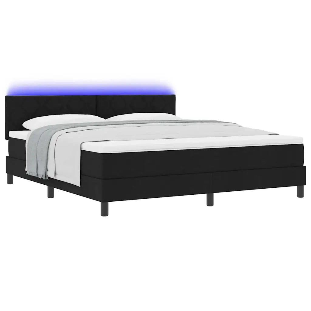 Letto a molle con materasso Nero 180 x 200 cm Tessuto 3342305