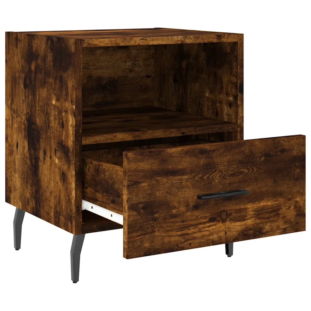 Comodini 2 pz-Set di 2 Tavolino da notte Rovere Fumo 40x35x47,5 cm in Legno Multistrato 257594