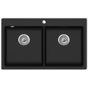 Lavello da incasso con 2 vasche 86 x 51 cm granito nero 02_0002310