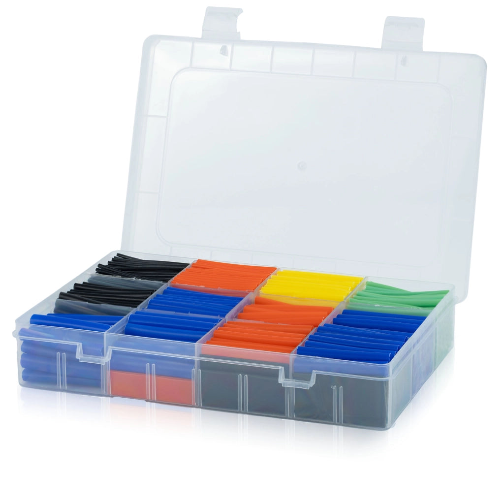 Set di Tubetti Termorestringenti Rosfix – 580 Pezzi | Poliolefina, 8 Dimensioni, 5 Colori