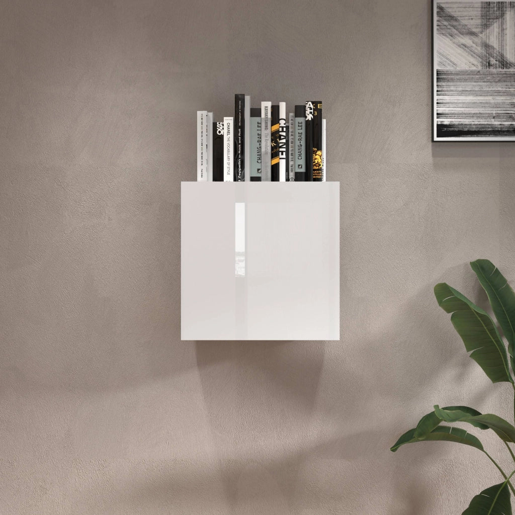 WHOUS Pensile a cubo Chronos con 1 anta bianco lucido 50x35x50 cm
