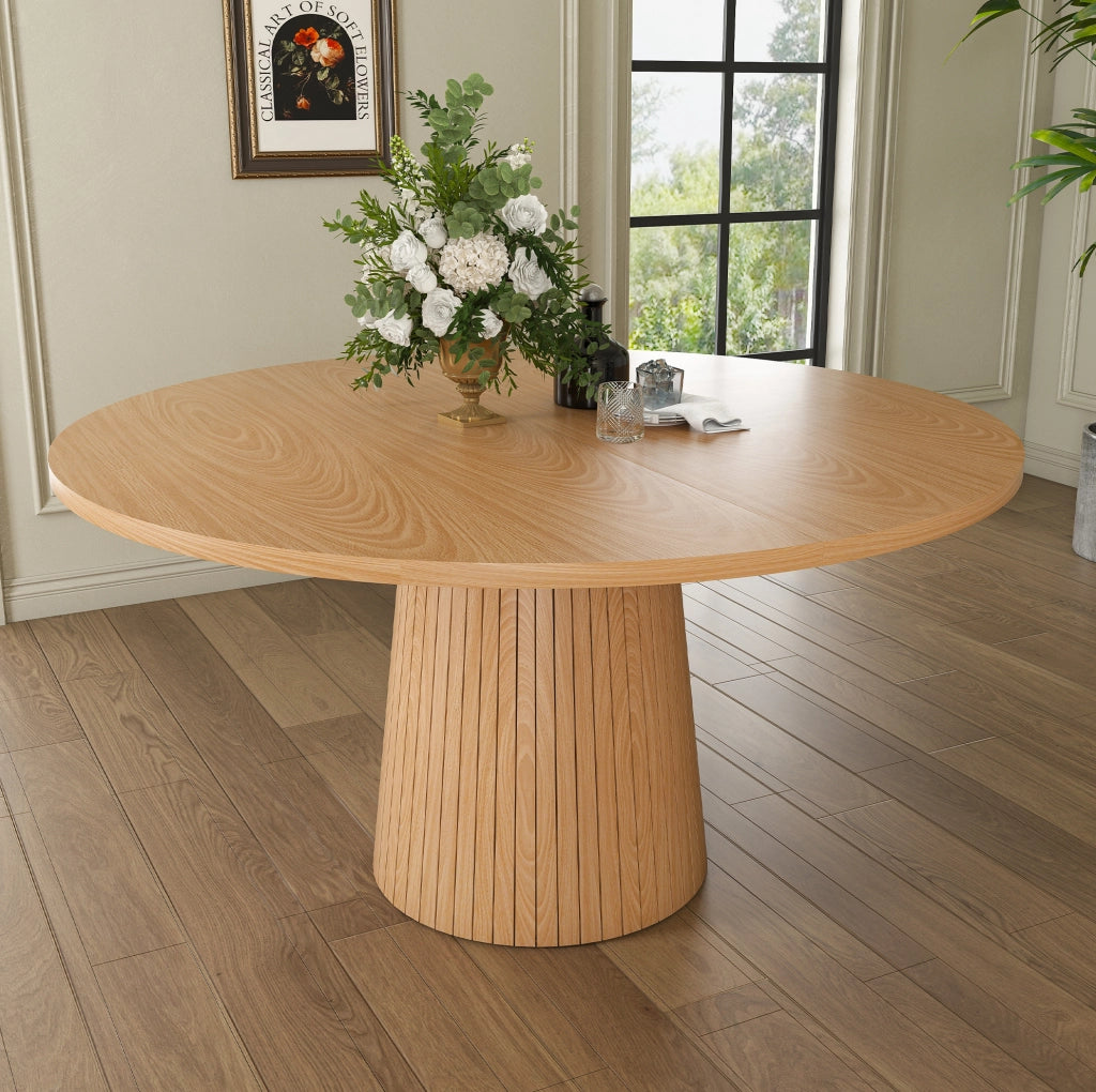 Tavolo da pranzo rotondo ?110 cm in MDF con impiallacciatura rovere; colore rovere
