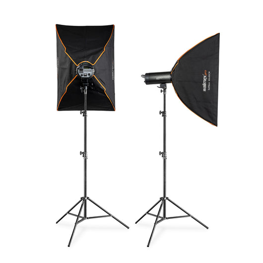 Stager 600 HSS set di 2 flash fotografici da studio, luce LED da 600 W per foto e video, con 2 softbox 2 stativi luci e accessori