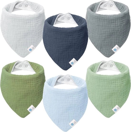 Set di 6 Sciarpe Mousseline per Bambini Quadrangolari da Uomo e Donna