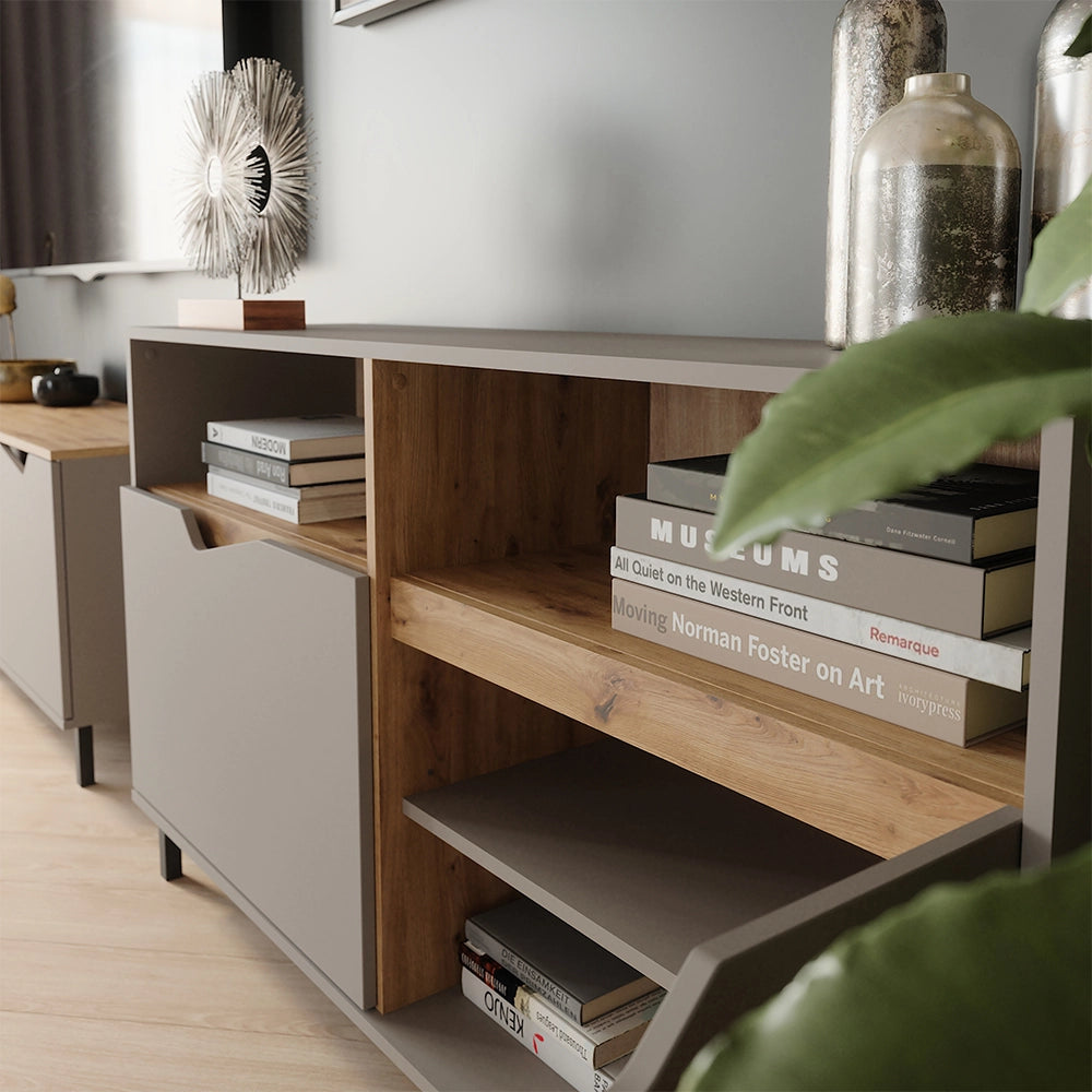 Vicco Credenza Greige/rovere artigianale 140 x 81.3 cm con 2 porte