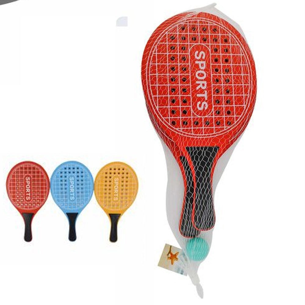 Trade Shop - Racchette Mare Traforate Racchettoni In Legno Beach Tennis Spiaggia Vari Colori -