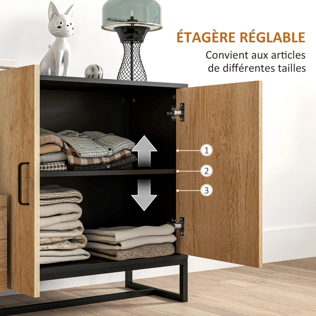 Mobile ingresso con 3 cassetti e ripiano regolabile ¨C Xylo ¨C Grigio acciaio e alluminio