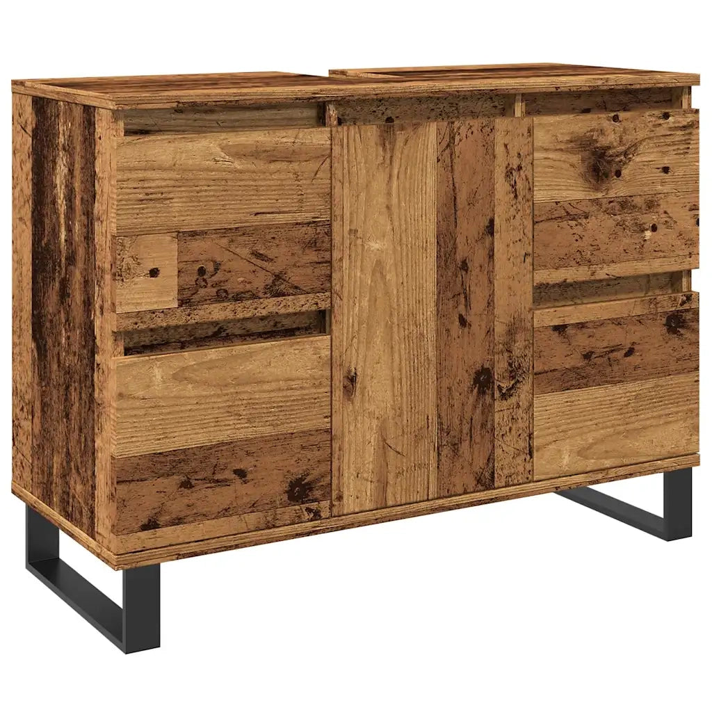 vidaXL Mobile da Bagno Legno Antico 80x33x60 cm in Truciolato