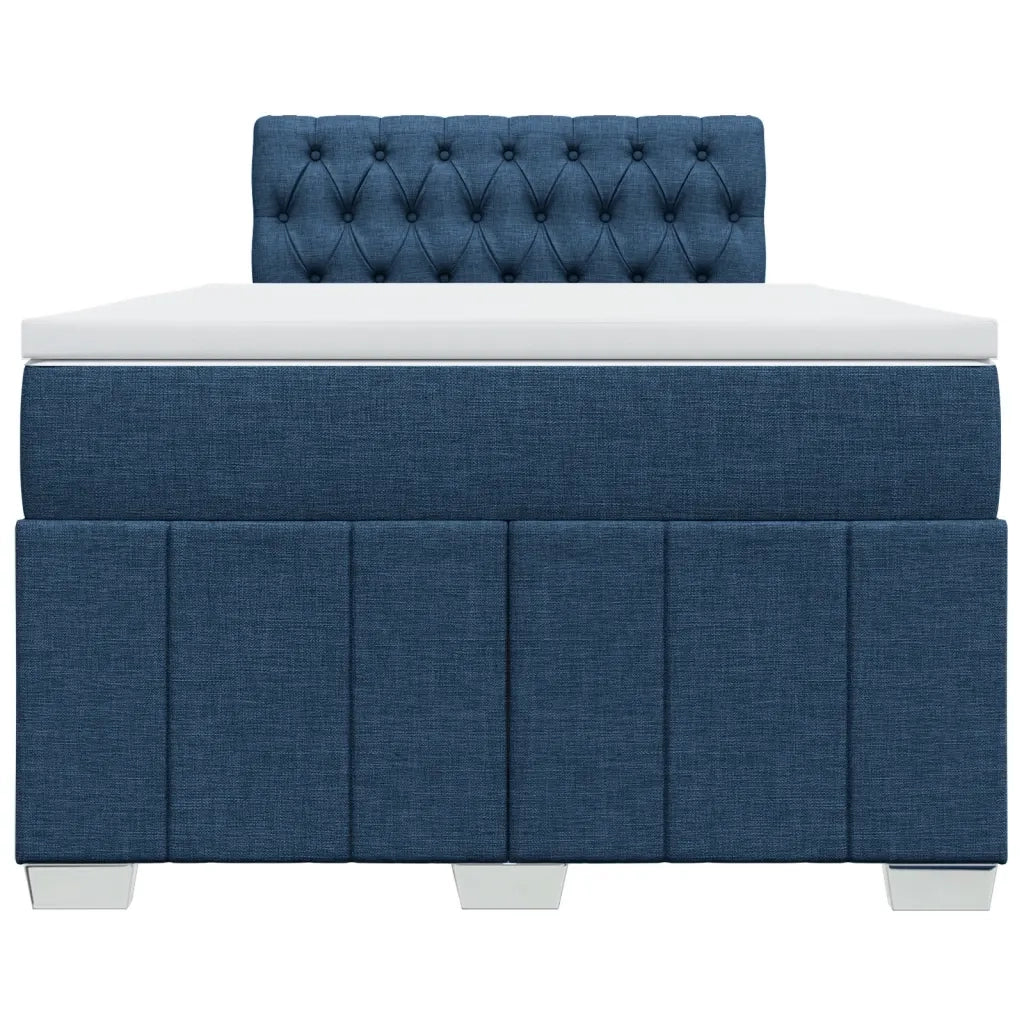 vidaXL Giroletto a Molle con Materasso Blu 120x190 cm in Tessuto