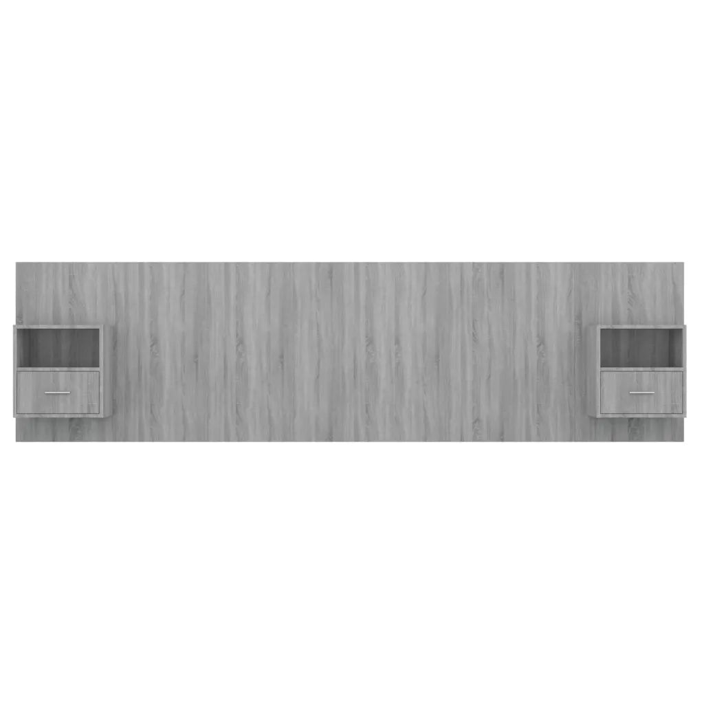 Testiera Letto con Comodini in Legno Multistrato Grigio Sonoma cod mxl 52915