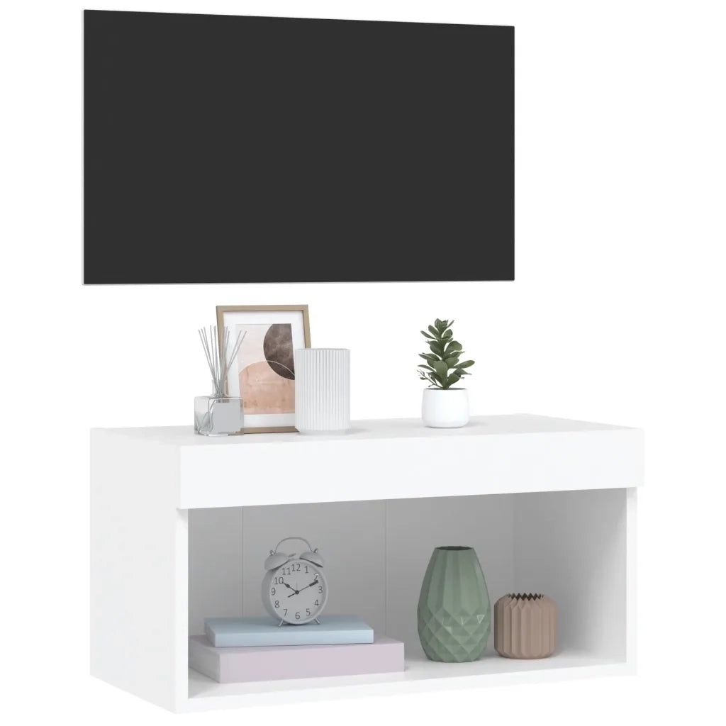 Mobile Porta TV con Luci LED-Mobile per TV-Credenza TV Bianco 60x30x30 cm