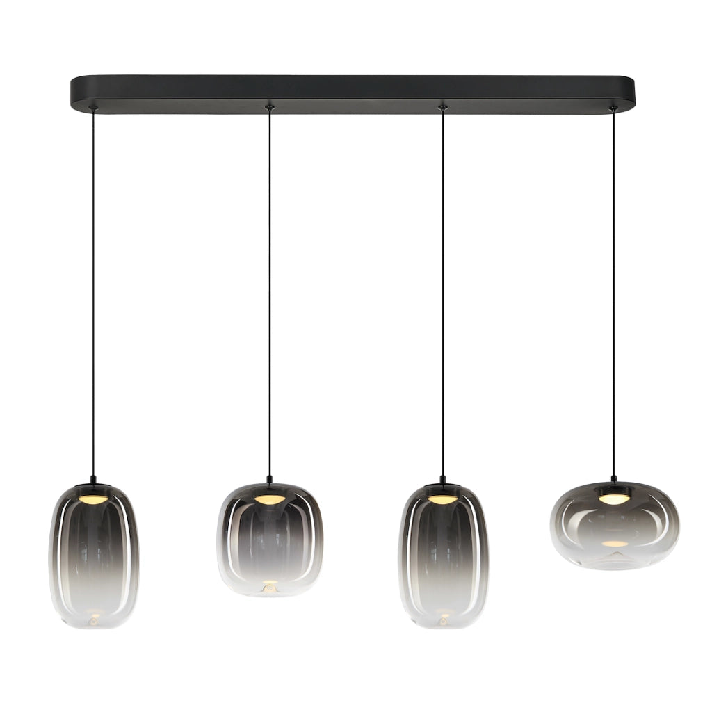 Lampada a sospensione Vaso nera 4 luci LED 15W 3000K