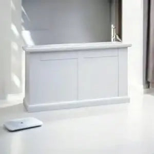 Cassapanca in legno Shabby chic mod Carla colore bianco opaco