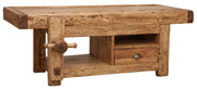 Biscottini Porta Tv in legno massello di tiglio finitura naturale L120XPR65XH45 cm. Made in Italy