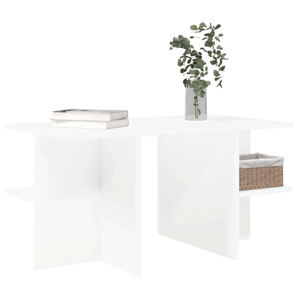 Tavolino da salotto | Tavolino da caff¨¨ | Tavolino da Soggiorno Bianco 87 x 50 x 45 cm Legno ingegnerizzato