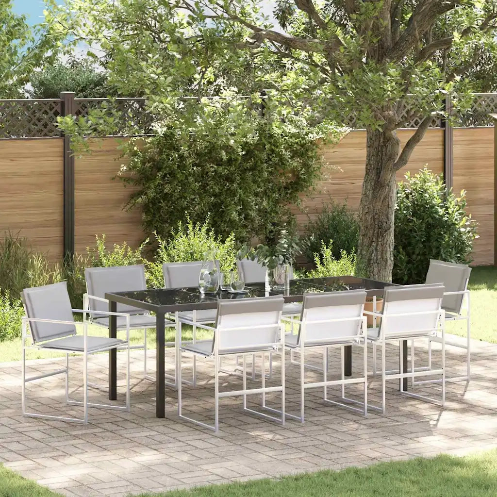 Set da Pranzo per Giardino 9 pcs Bianco 3379338