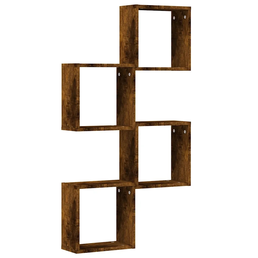 Mensole a Cubo 4 pz Rovere Fumo 30x15x30 cm 815880