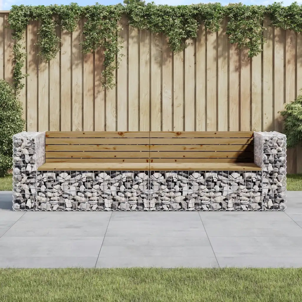 Panchina da Giardino | Panca da Giardino Design Gabbione 244x71x65,5cm Pino Impregnato