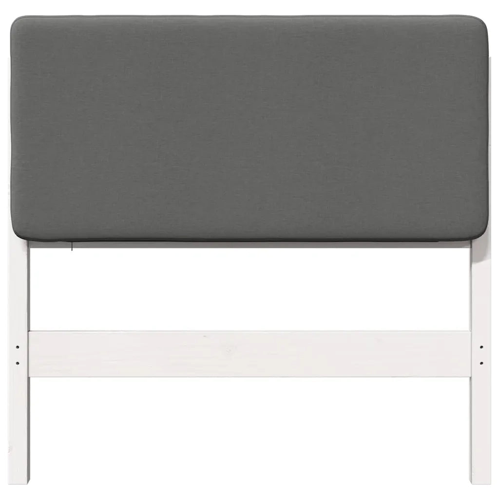 Testiera imbottita Bianco e grigio chiaro 80 cm Pino massello