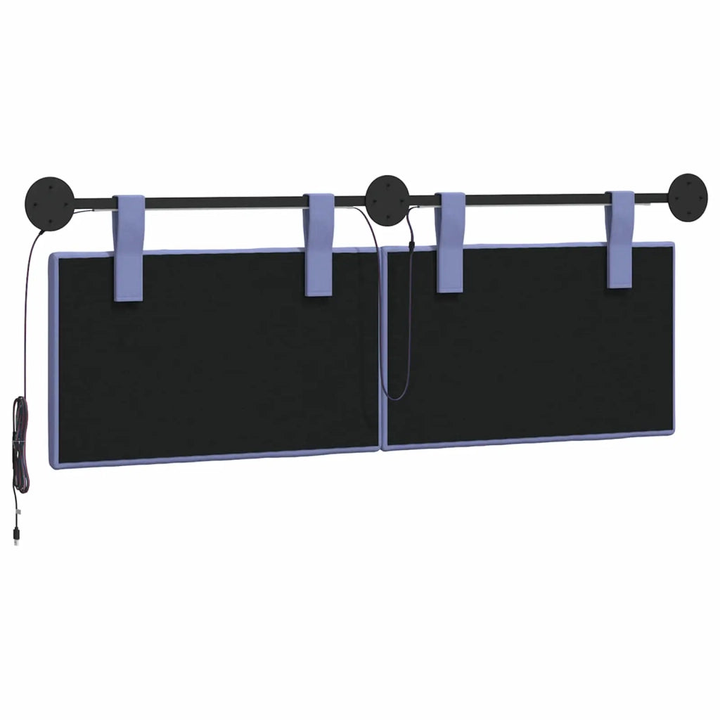 Testiera sospesa Con luce LED Blu jeans Tessuto
