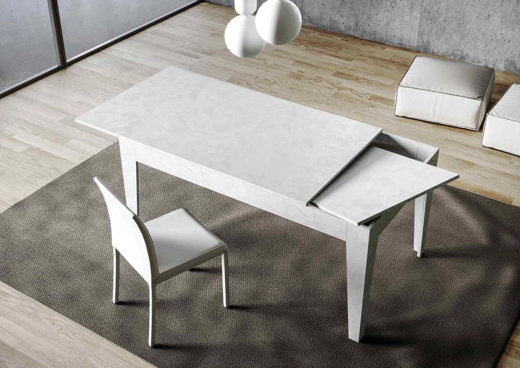 Tavolo Allungabile 120-180x90x77 cm Cico Bianco Spatolato