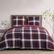 Set di lenzuola in microfibra con disegno tartan e chiusura a righello, 135 x 200 cm, 4 pezzi