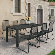 Set da Pranzo da Giardino 7 pz in Rattan PVC Nerocod mxl 117884