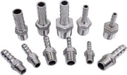 Connettore BSP in acciaio inossidabile SS304, maschio, per tubi vari, 1/8-1/2, 1/4 x 10mm, argento.