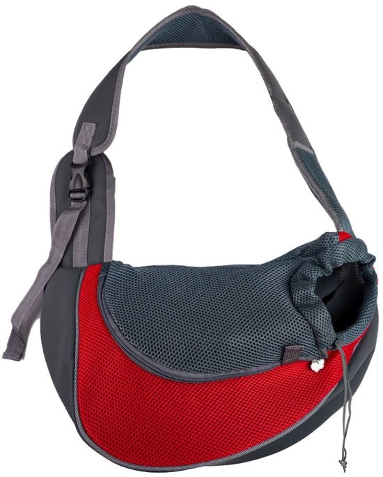 Porta Cani Adattabile Borsa per Piccoli Animali con Mesh Respirante Tasca Portatile per Cani per Mercato Esterno (L: Consigliata per animali che pesano meno di 10 libbre) - rosso