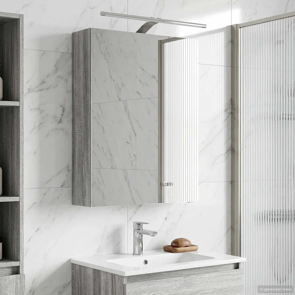 Mobiletto per specchio da bagno Grigio Sonoma 50 x 14,5 x 70 cm 889052