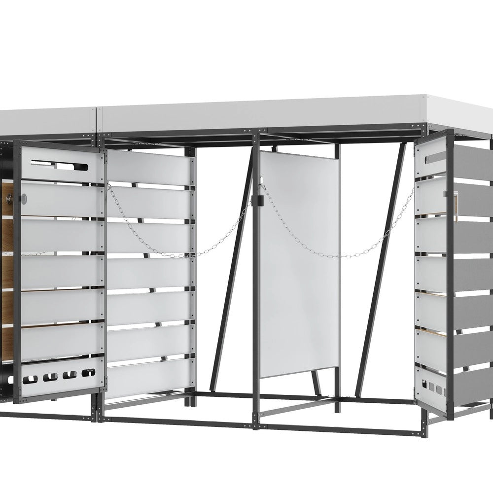 Box Portarifiuti con Fioriera ¨C Xylo ¨C Legno e Metallo, con Serratura