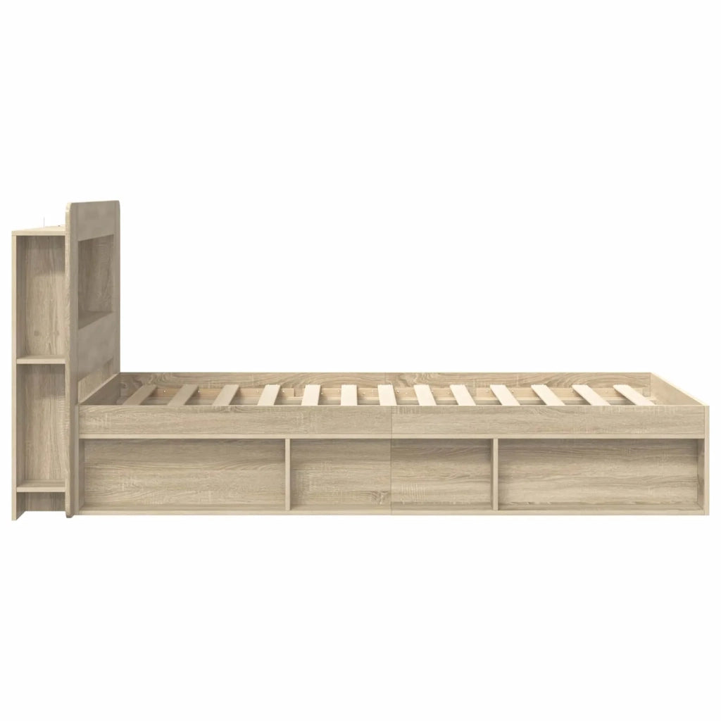 Telaio del letto con storage Rovere Sonoma 75 x 190 cm