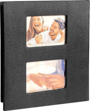 Album foto 6 pollici con 200 spazi orizzontali per foto 10 x 15 cm - album in lino per doni di famiglia e matrimoni - nero