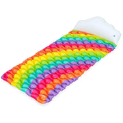 Trade Shop - Materassino Arrotolabile Fashion Rainbow Dreams Arcobaleno Con Cuscino Forma Nuvola 44107 -