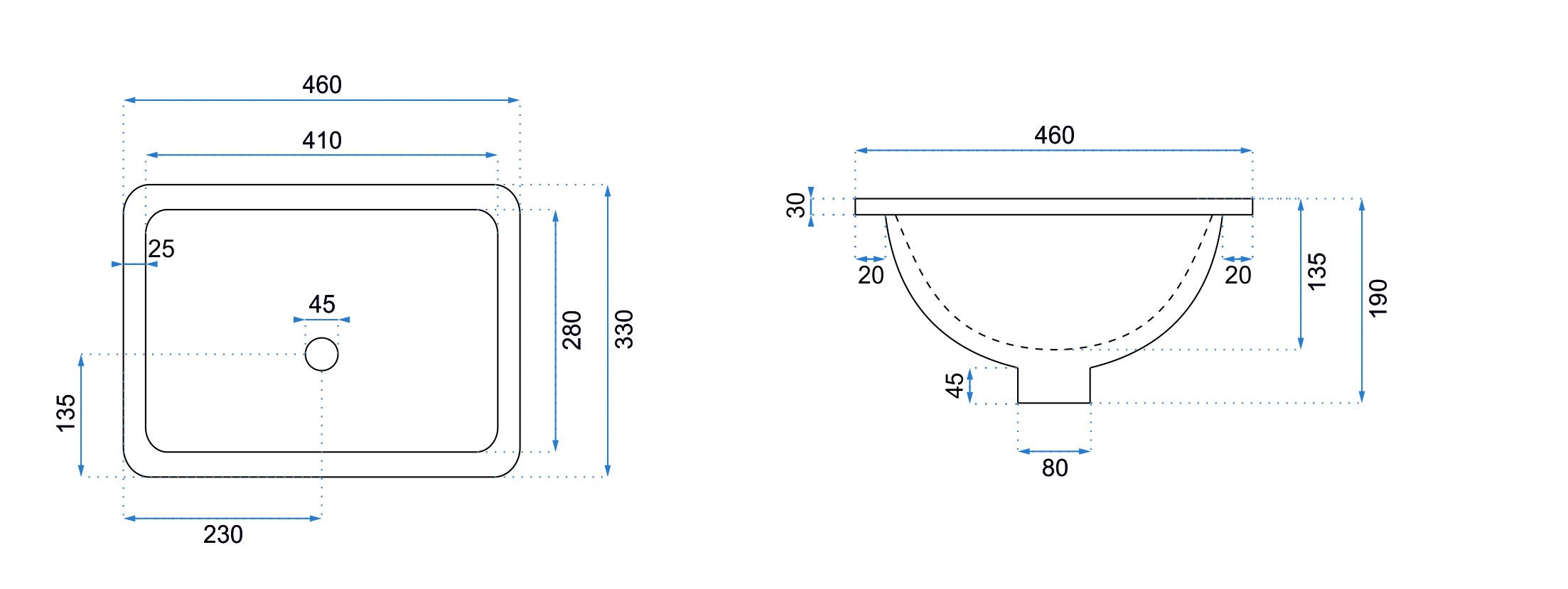 Lavabo Sottopiano Rea Adela