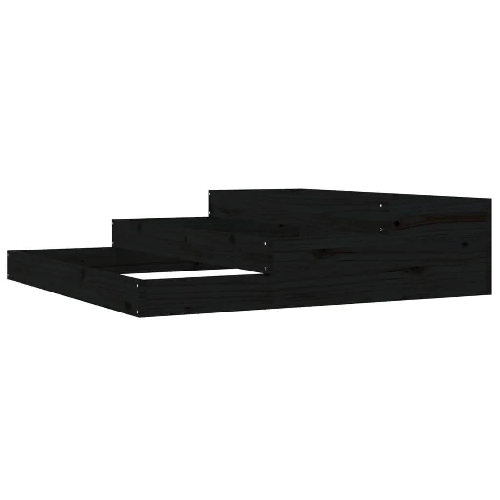 Fioriera rialzata per piante e fiori terrazza giardino 107 x 107 x 27 cm legno massello di pino nero 02_0037296