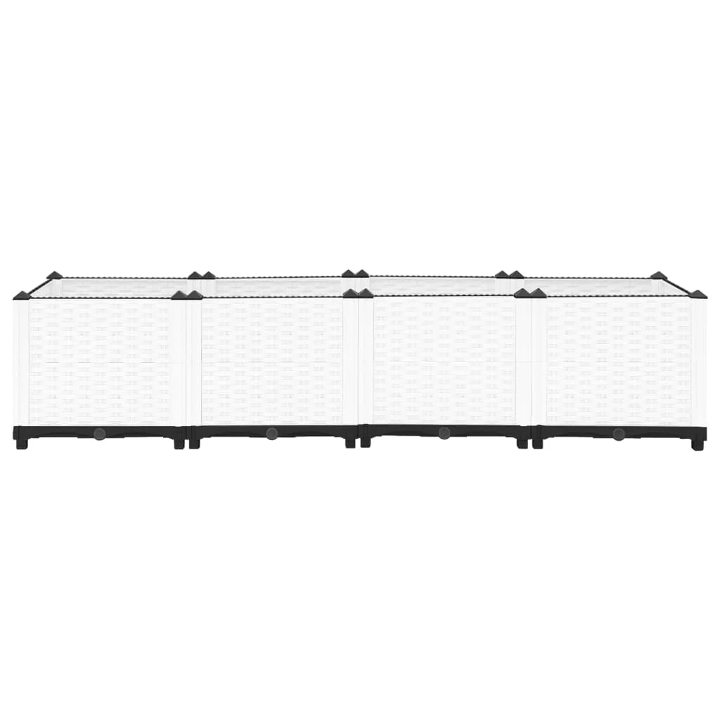 Fioriera rialzata per piante fiori terrazza giardino 160 x 40 x 38 cm polipropilene grigio 02_0039216
