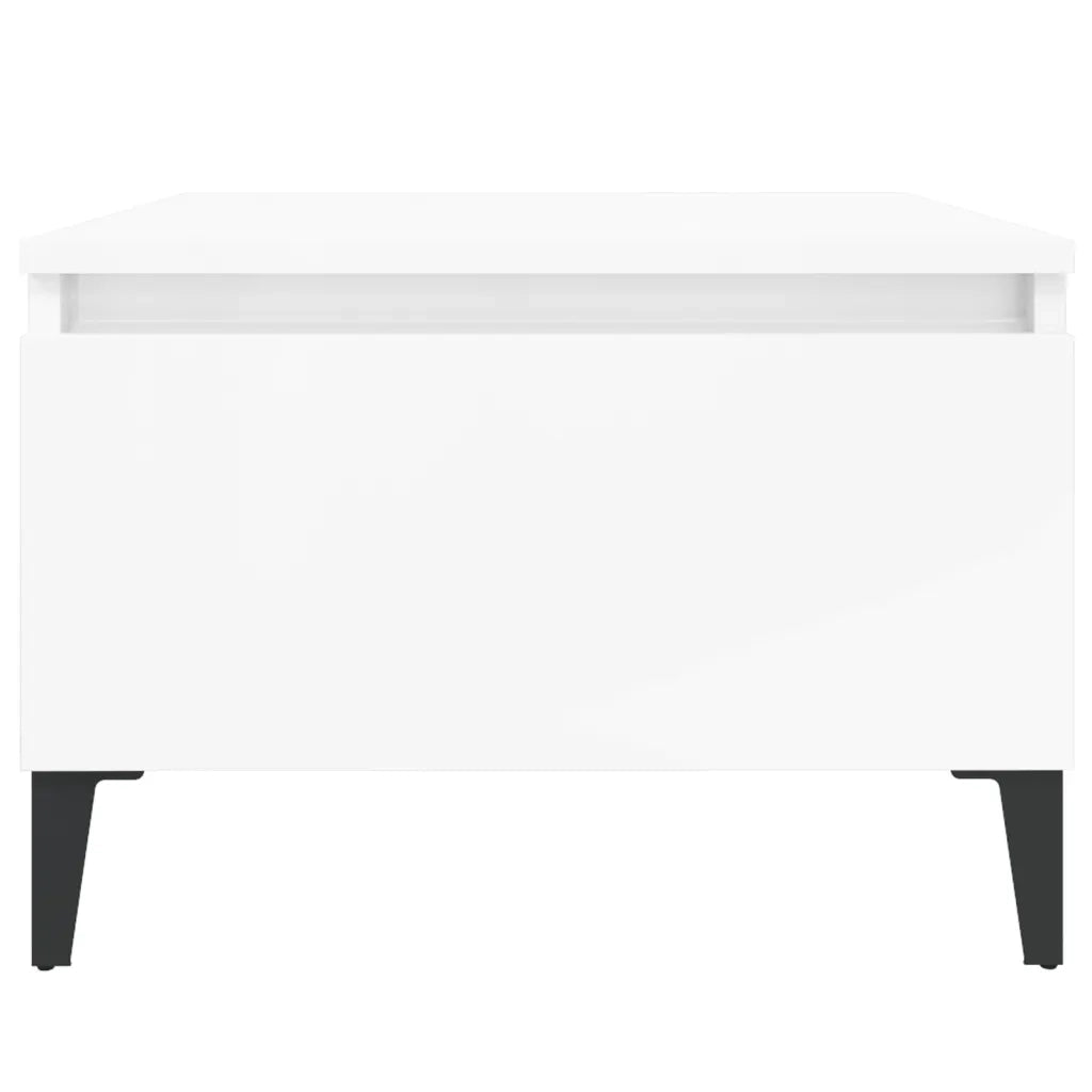 Tavolini 2pz Bianco Lucido 50x46x35 cm in Legno Multistrato 819521