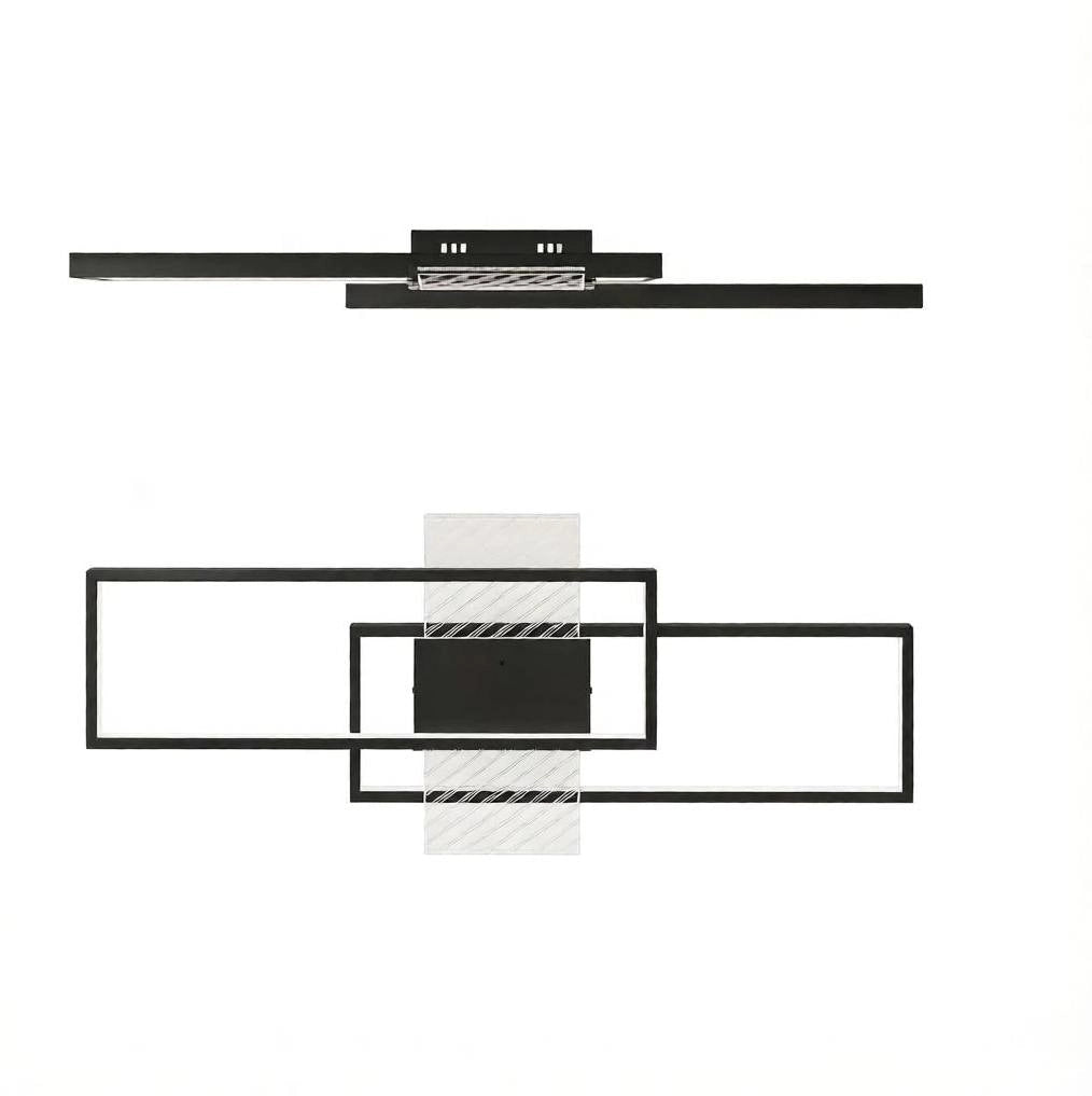 Plafoniera LED ULEVR 70x30 cm 43W 4600 lm dimmerabile 3000-6000K con telecomando, nera