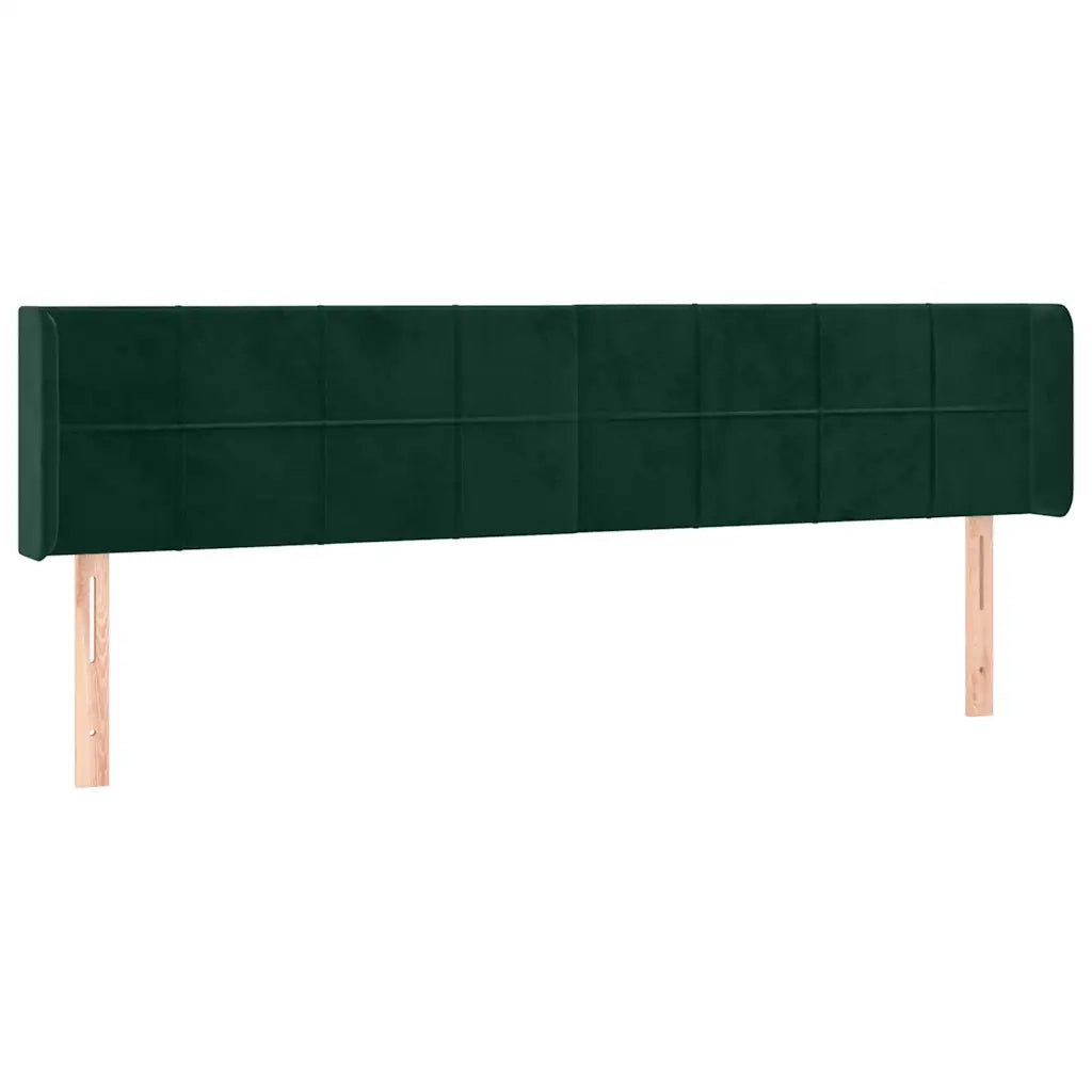 Testiera ad Orecchio Verde Scuro 203x16x78/88 cm in Velluto 3118837
